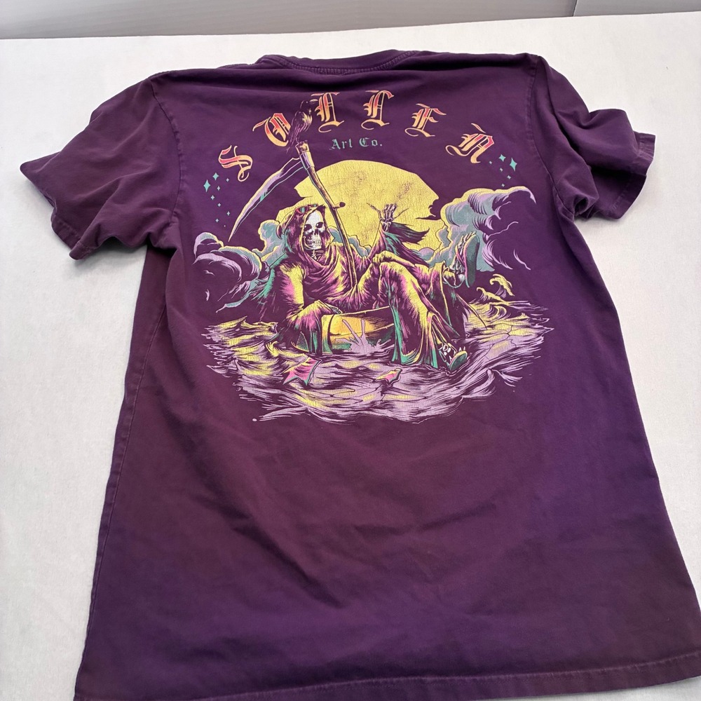 Sullen Art Collective Grim Reaper T-Shirt Purple Buckle Exclusive Mens Medium